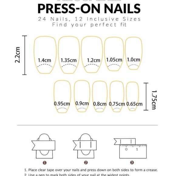 24pcs Short Coffin Plaid Pearl Flower Pattern Press-on Nails - Picture 3 of 4